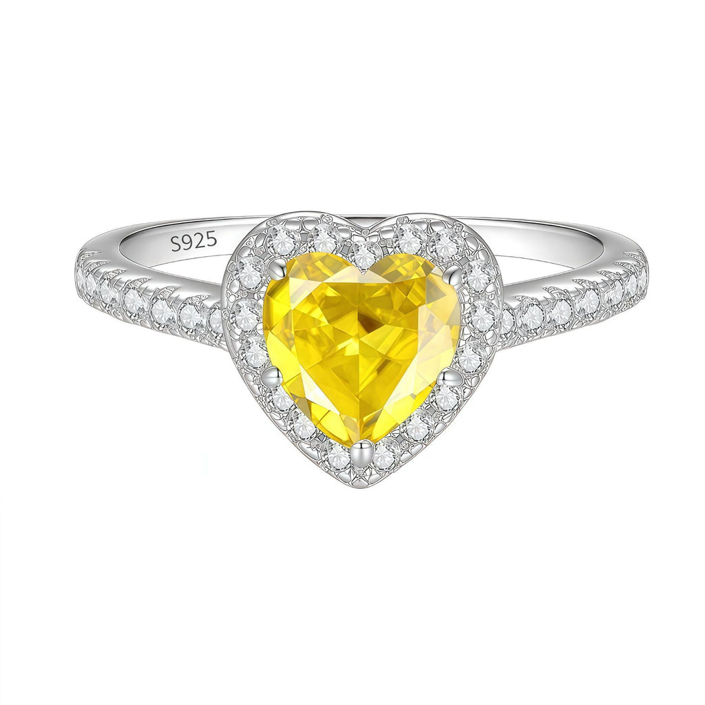 Colored Moissanite Heart Ring – image 9