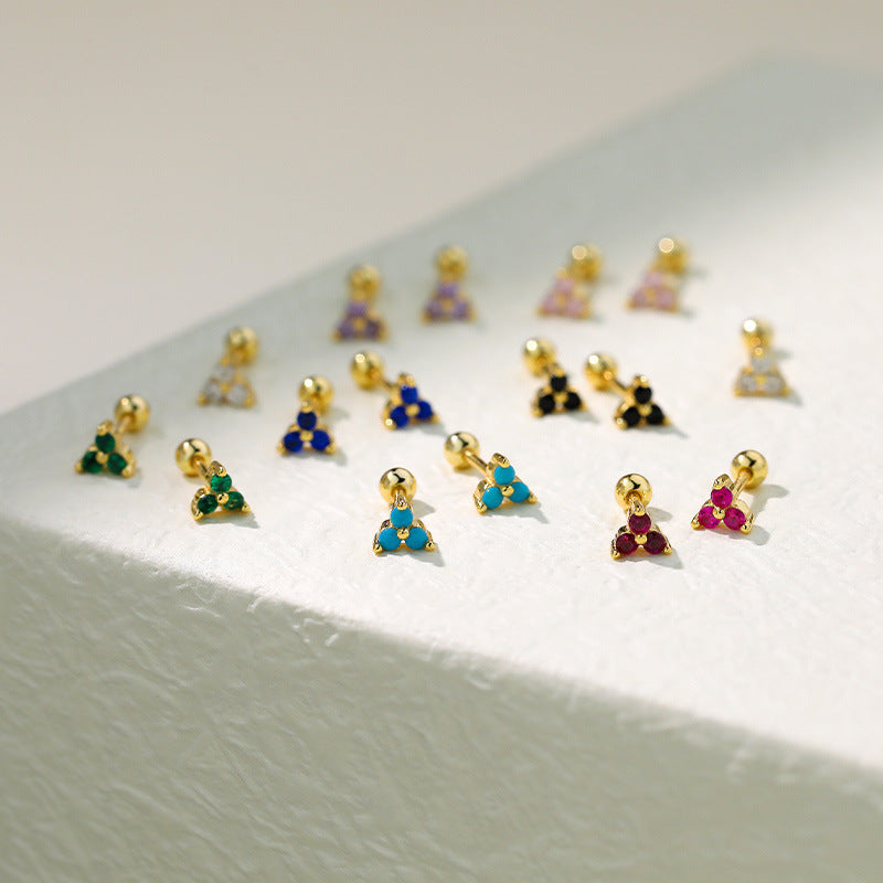 Long Colorful Zircon Stud Earrings – stud earrings in bulk
