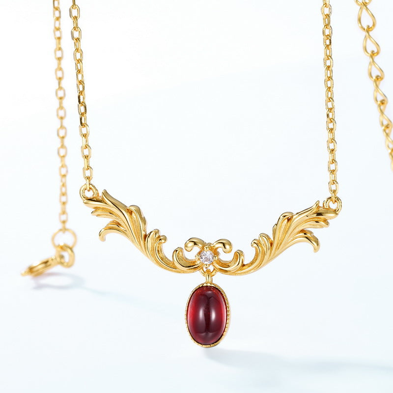 Court Style Natural Garnet Pendant Necklace – gemstone jewelry supplier