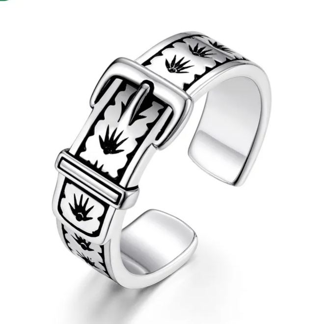 Creative Leather Buckle Ring – image 4