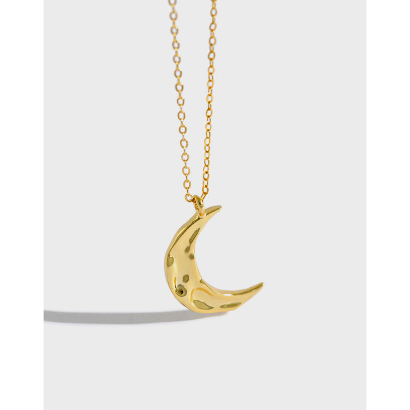 Organic Crescent Moon Pendant Necklace