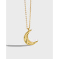 Organic Crescent Moon Pendant Necklace