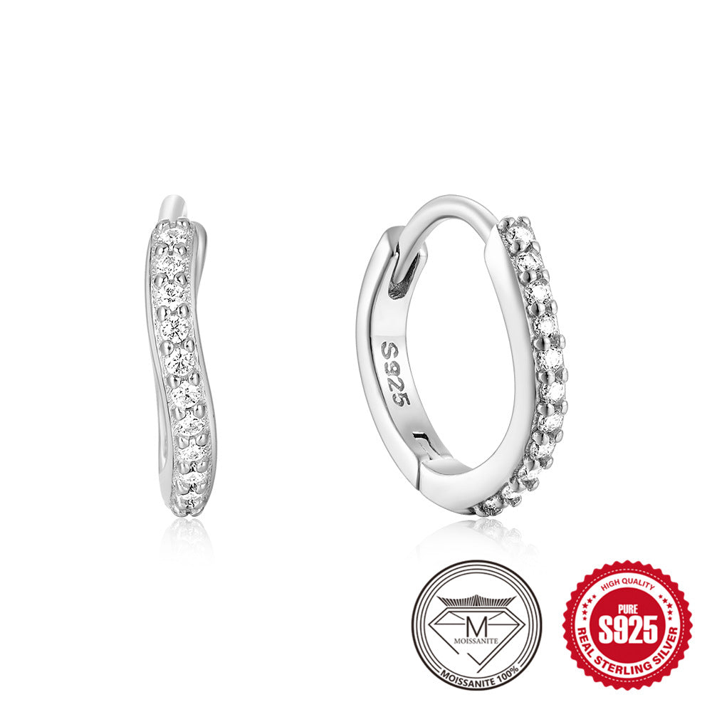 Crisscross Moissanite Hoop Earrings – image 6