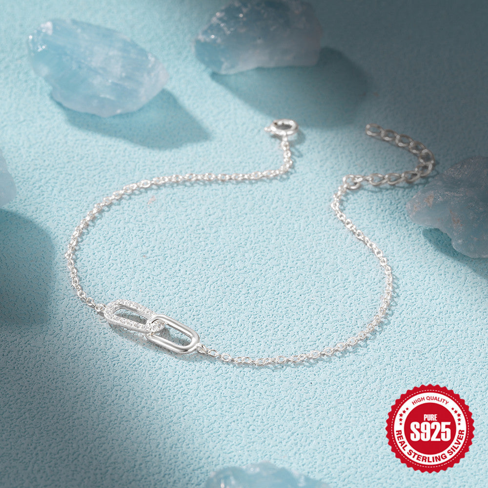 Cross Double Buckle Zircon Bracelet