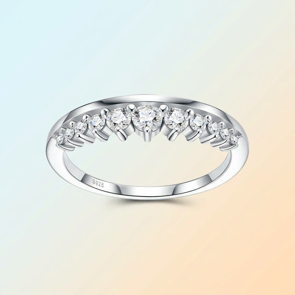 Crown Ring Fully Paved with Moissanite