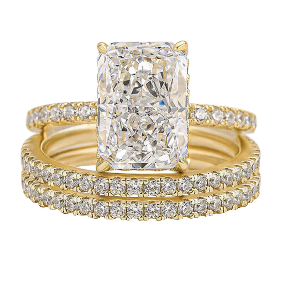 Crushed Ice CZ Bridal Ring Set – image 11
