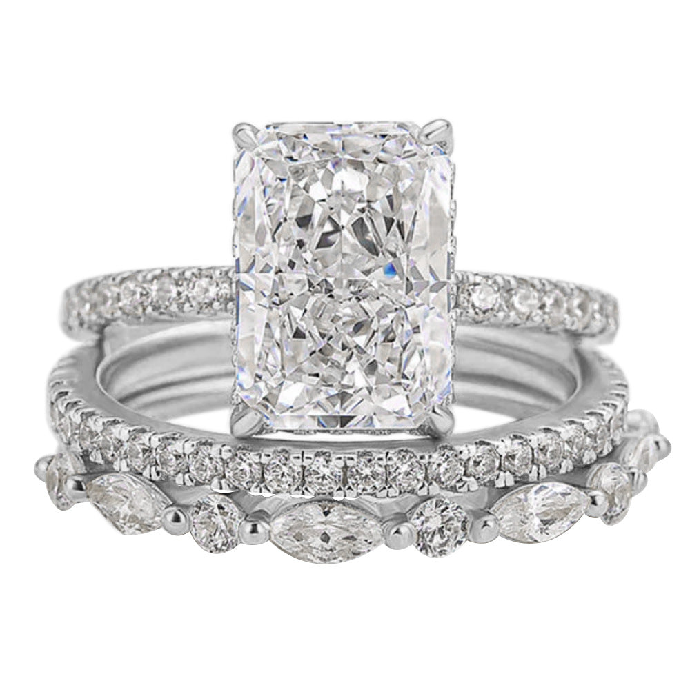 Crushed Ice CZ Bridal Ring Set – jewellery set wholesale
