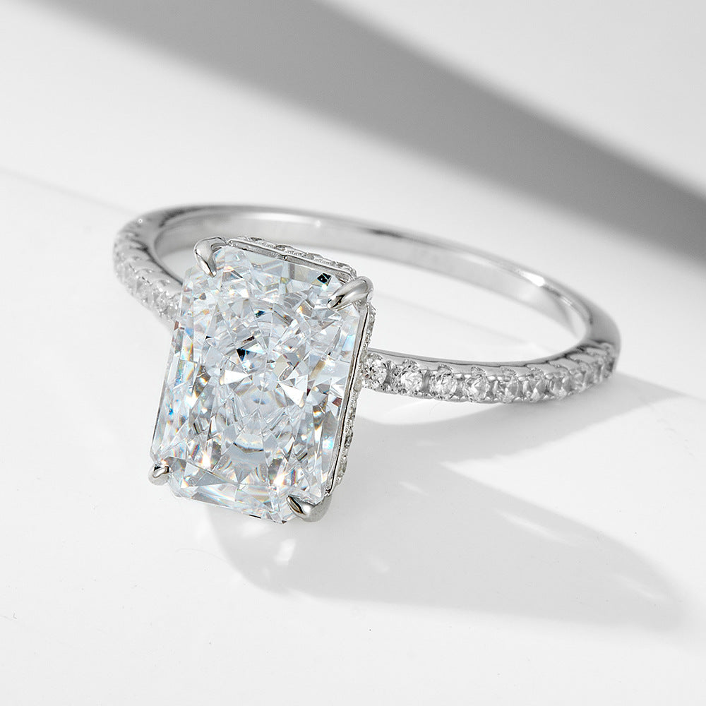 Crushed Ice CZ Bridal Ring Set – image 8
