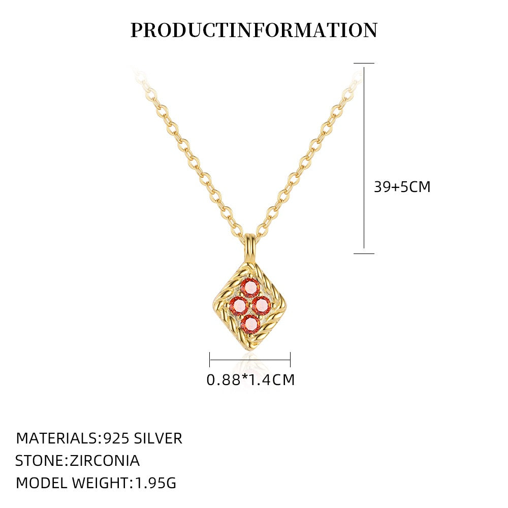 Cubic Zirconia Square Pendant Necklace – image 5