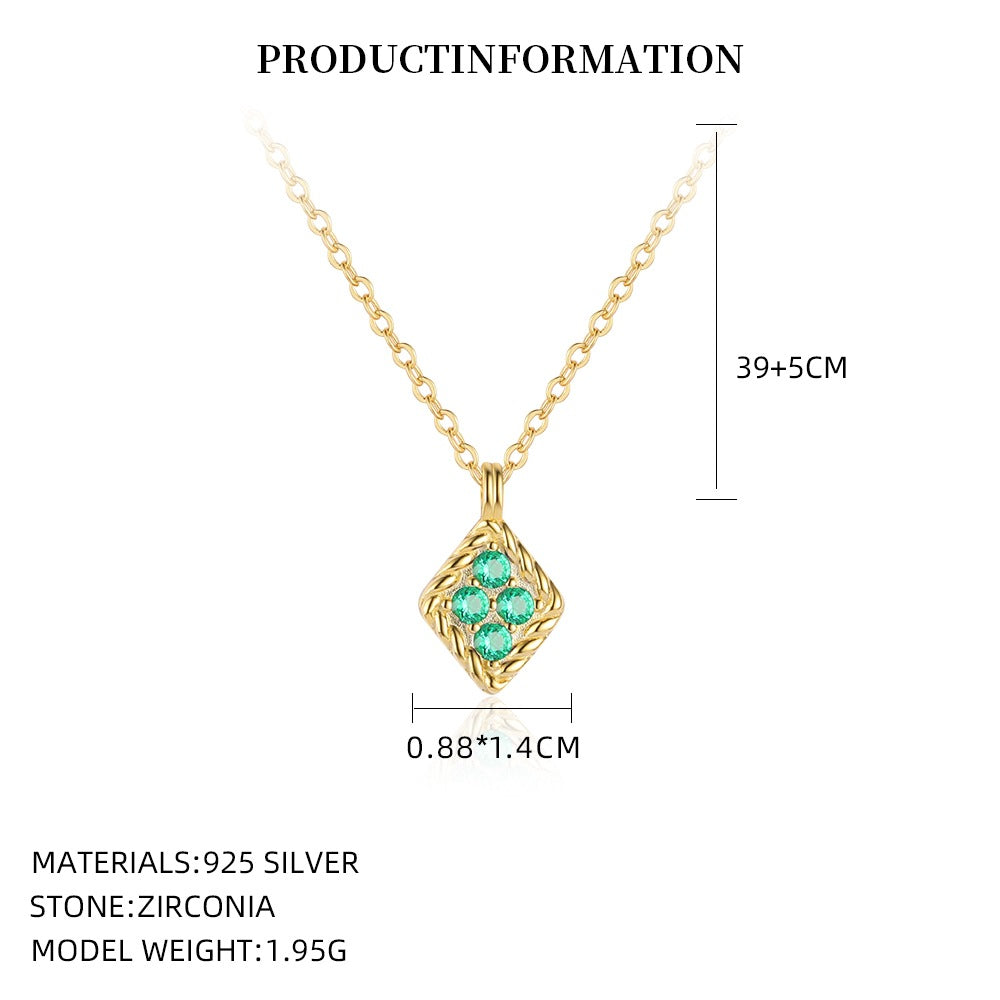 Cubic Zirconia Square Pendant Necklace – image 6