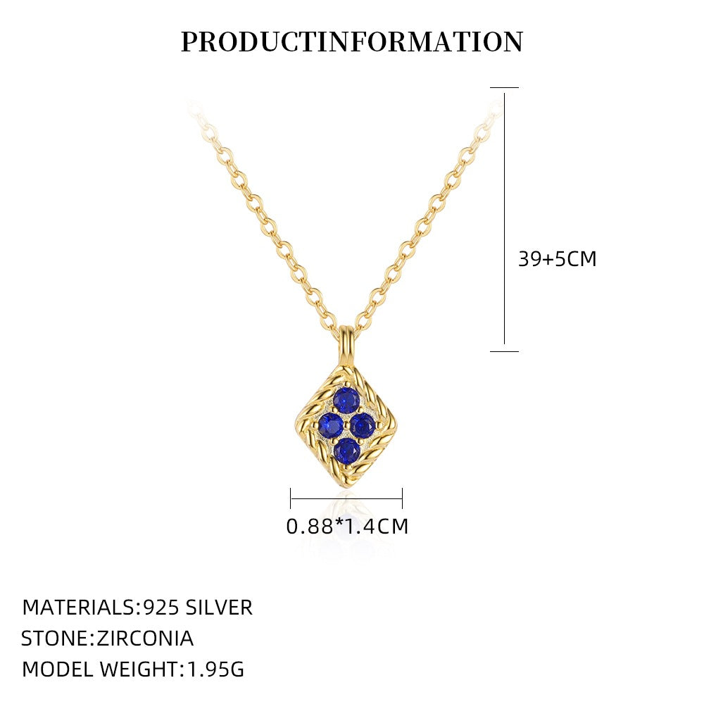 Cubic Zirconia Square Pendant Necklace – image 7