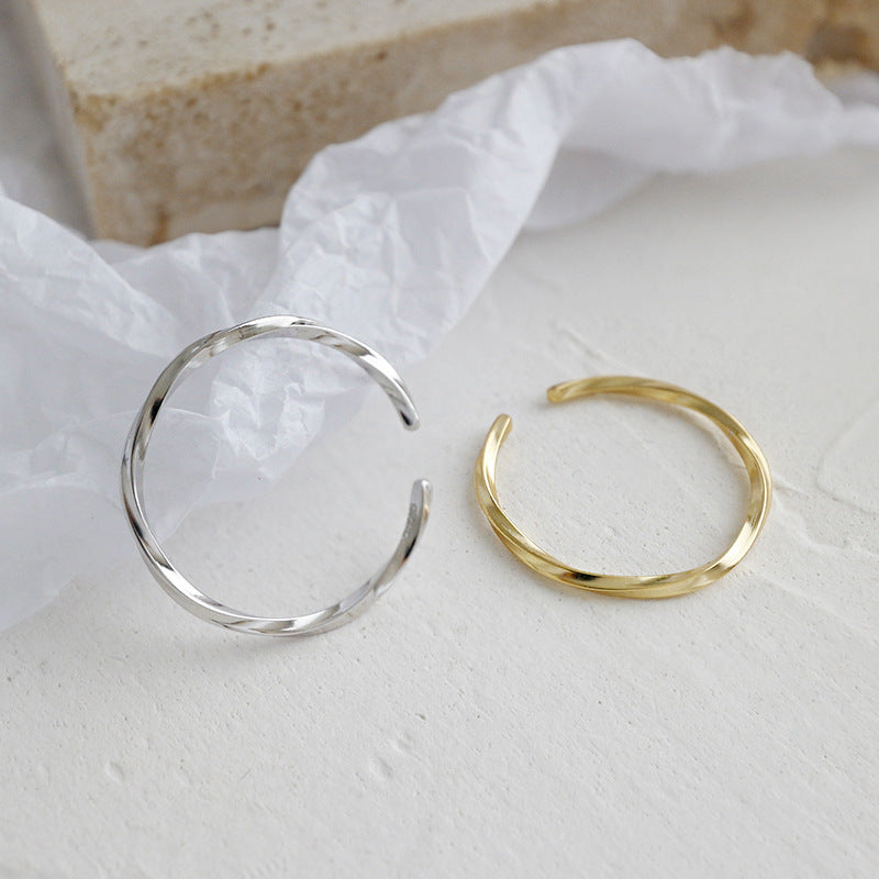 Minimalist Curved Open Band Ring – wholesale silver rings