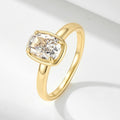 Elongated Cushion Cut CZ Solitaire Ring
