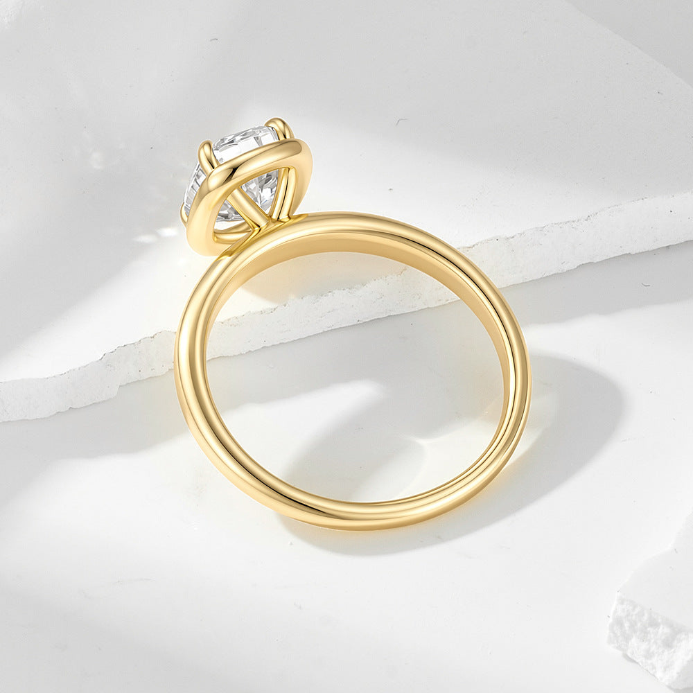 Elongated Cushion Cut CZ Solitaire Ring – image 4