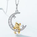 Cute Bear Zircon Inlaid Pendant Necklace