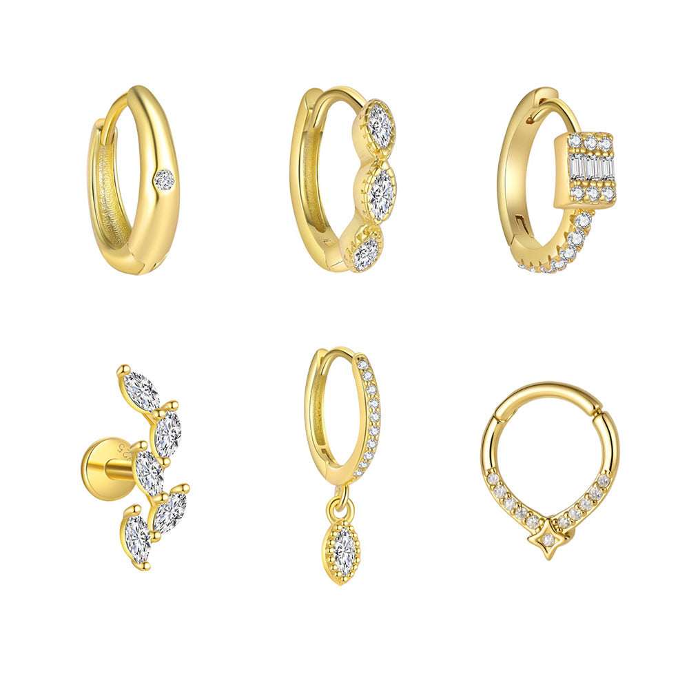 Dainty CZ Mixed Ear Stack Set, Gold Plated – gold plated jewellery wholesale