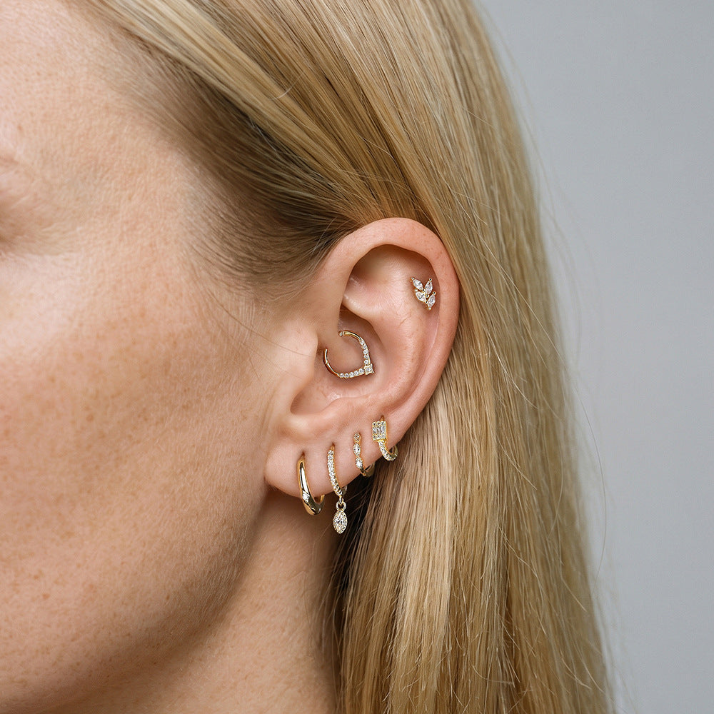 Dainty CZ Mixed Ear Stack Set, Gold Plated – detail view 3