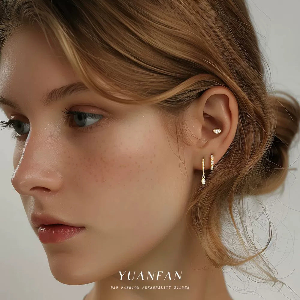 Dainty CZ Mixed Ear Stack Set, Gold Plated – image 4