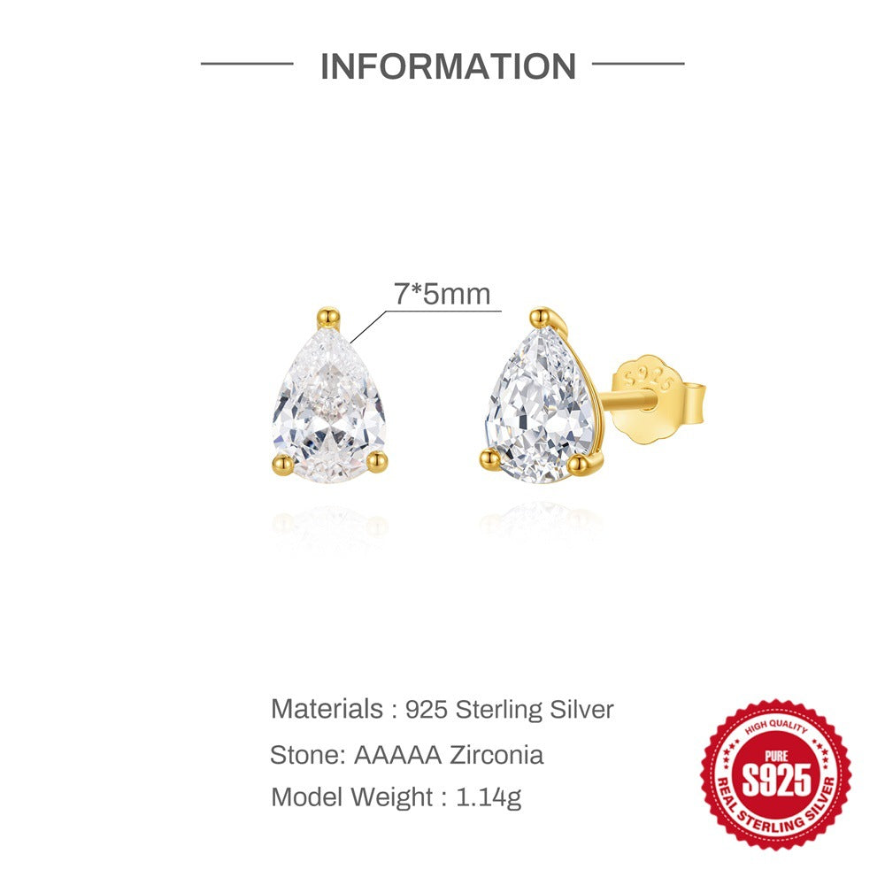 Gold Plated Multi Shape CZ Solitaire Stud Earrings – image 10