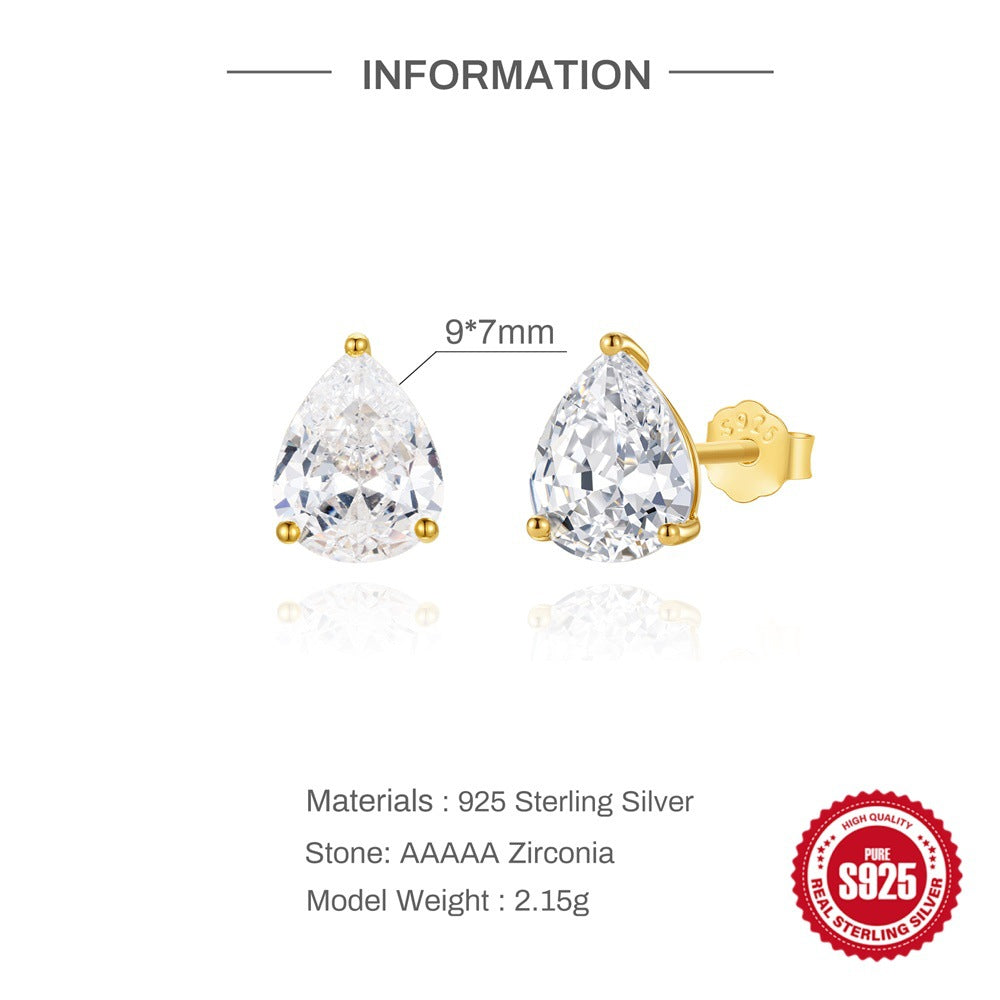 Gold Plated Multi Shape CZ Solitaire Stud Earrings – image 11