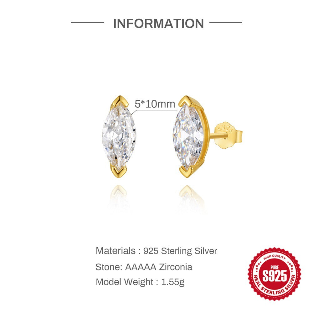Gold Plated Multi Shape CZ Solitaire Stud Earrings – image 13