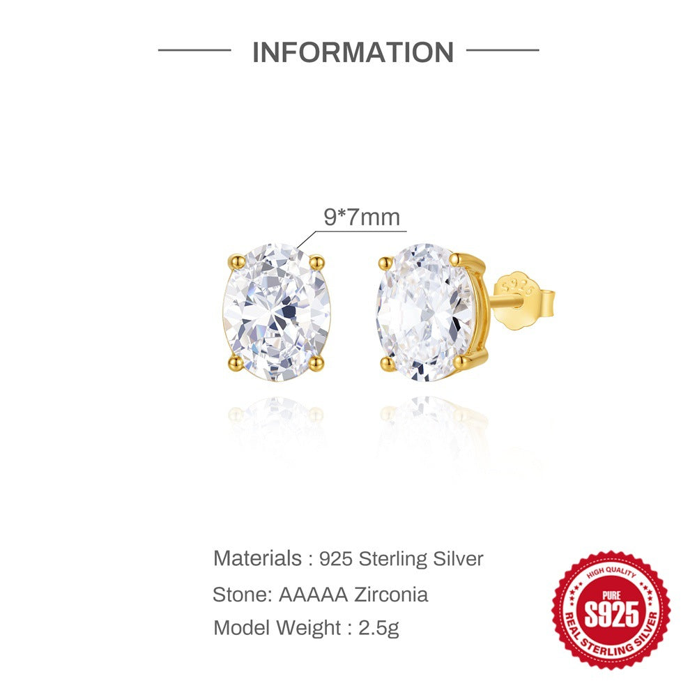 Gold Plated Multi Shape CZ Solitaire Stud Earrings – image 8