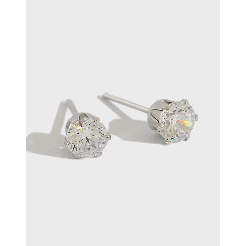 Classic Round CZ Stud Earrings