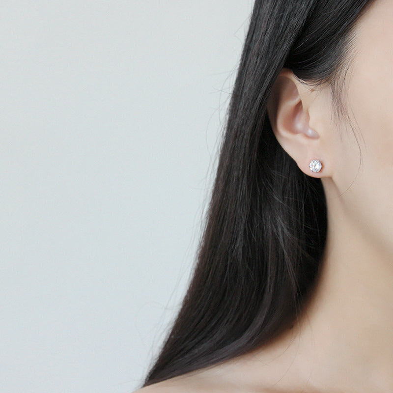 Classic Round CZ Stud Earrings – image 4