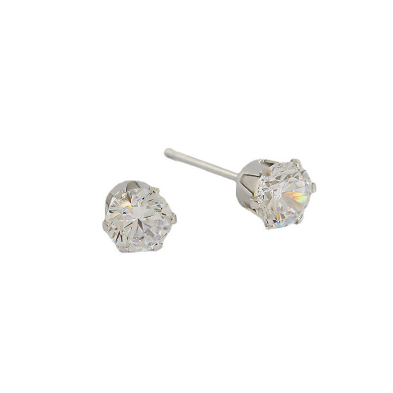 Classic Round CZ Stud Earrings – image 5
