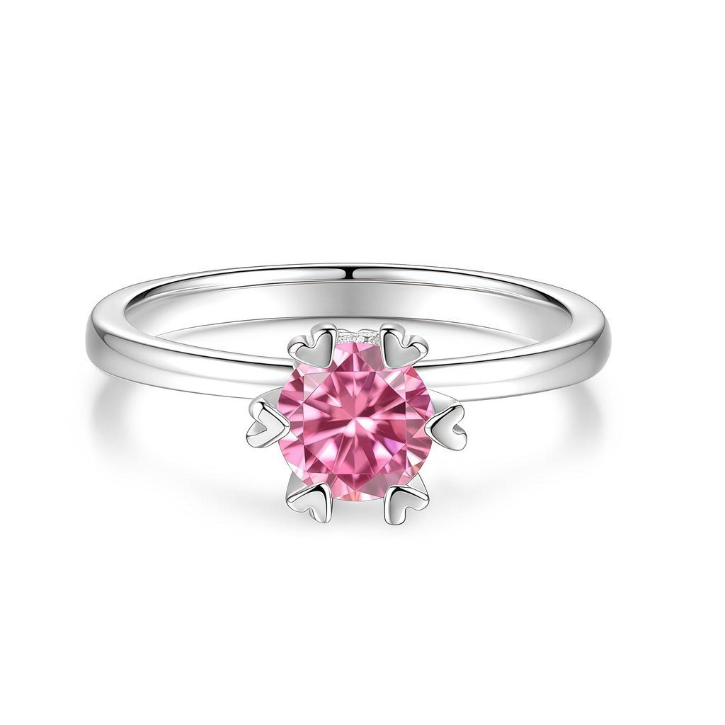 D-Color Heart-Shaped Moissanite Ring – image 6