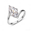 S925 Sterling Silver Horse Eye Moissanite Ring Simple Engagement Ring