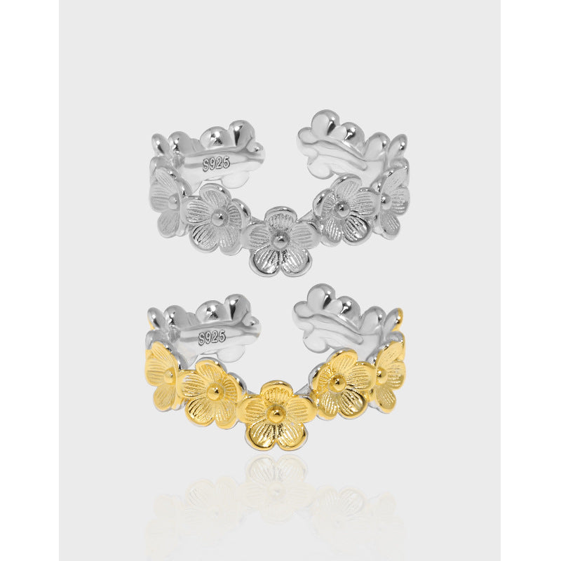Dainty Floral Garland Open Ring
