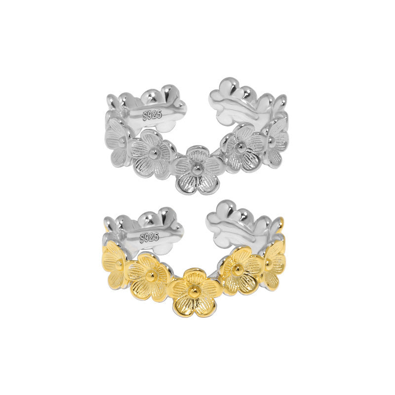 Dainty Floral Garland Open Ring – image 5