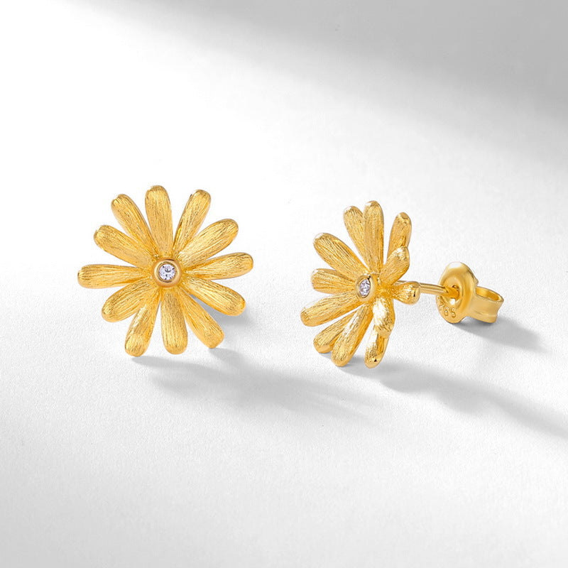 Daisy Zircon Inlaid Earrings – stud earrings in bulk