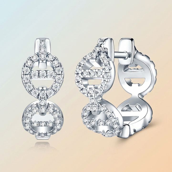 DNA Moissanite Huggie Earrings – wholesale moissanite jewelry