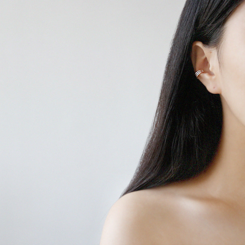 Minimalist Double Band Ear Cuffs – detail view 3