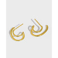 Sculptural Double Loop Open Hoop Earrings