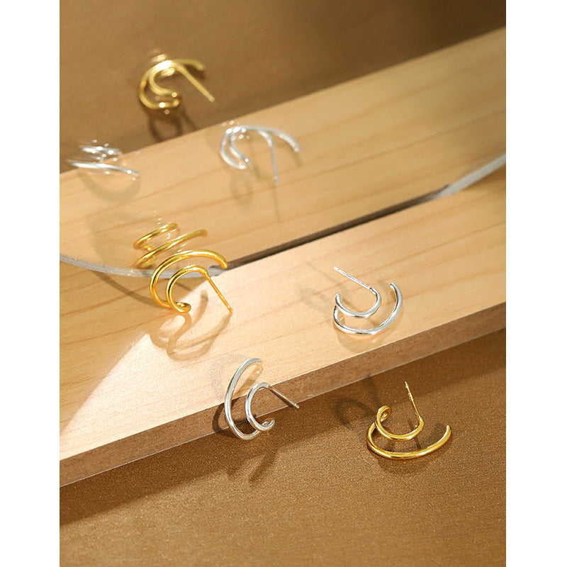 Sculptural Double Loop Open Hoop Earrings – earring hoops in bulk