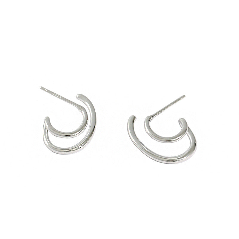 Sculptural Double Loop Open Hoop Earrings – image 5