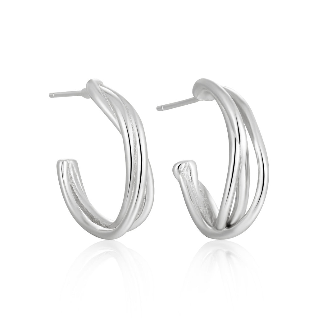 Sculptural Double Loop 20mm Open Hoop Earrings – image 5