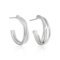 Sculptural Double Loop 20mm Open Hoop Earrings – image 5