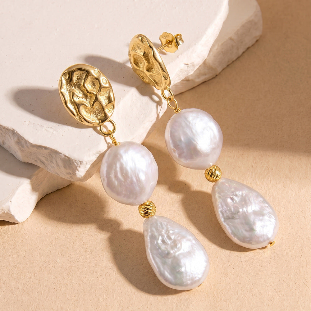 Freshwater Pearl Double Drop Earrings – wholesale earrings in bulk