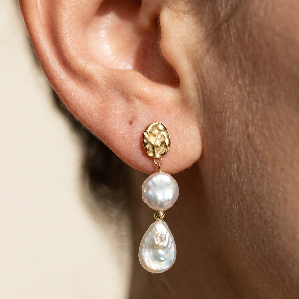 Freshwater Pearl Double Drop Earrings – image 4