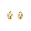 Double Row CZ Huggie Hoop Earrings – image 6