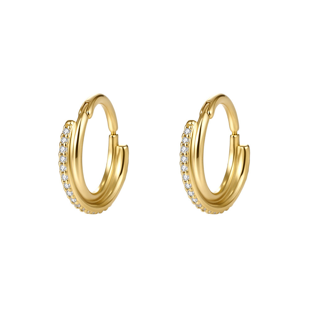 Double Row CZ Huggie Hoop Earrings – image 8