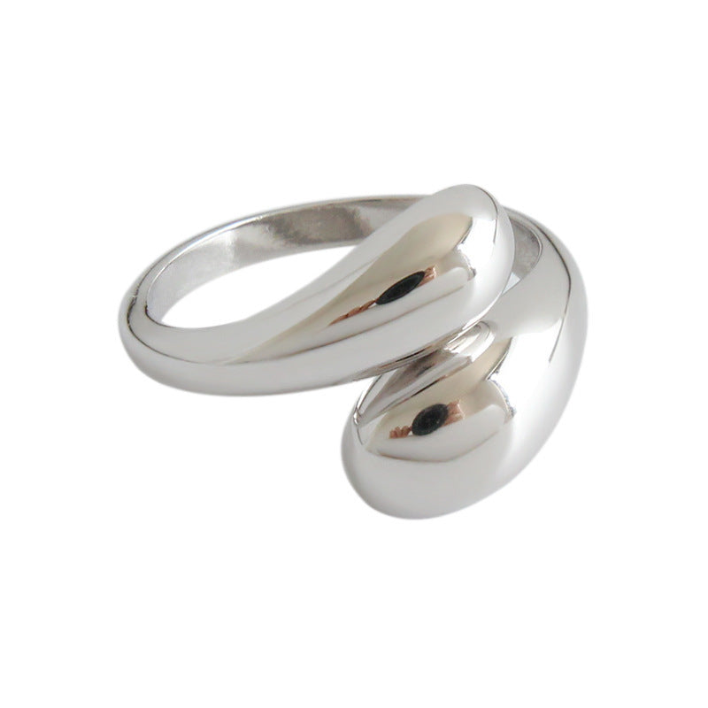 Sculptural Double Teardrop Open Ring – image 5