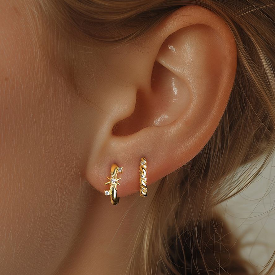 Earrings with High-Sparkle Zirconia – detail view 3