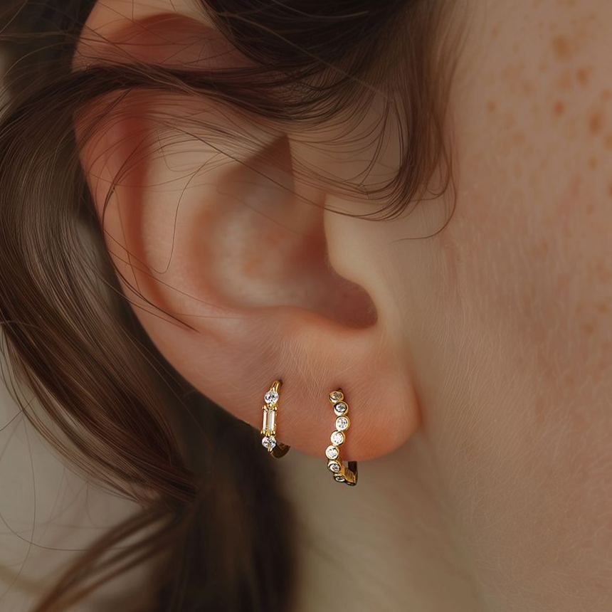 Earrings with High-Sparkle Zirconia – image 4