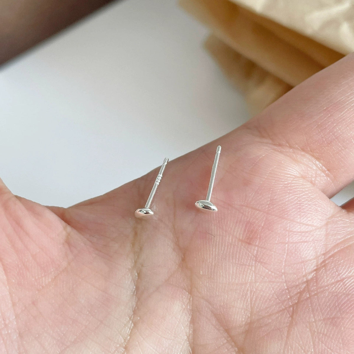 S925 sterling silver base mini earrings