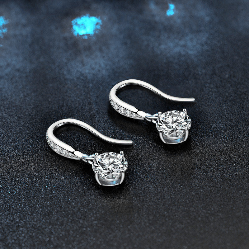 Elegant Moissanite Hook Earrings